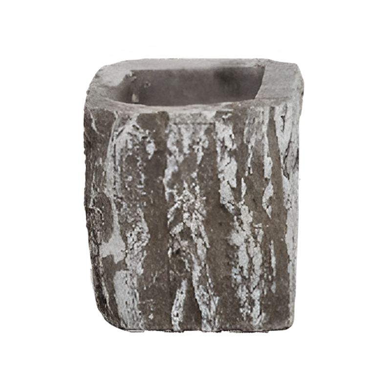 1011 VASE BARK CUBE SMALL - Image 1